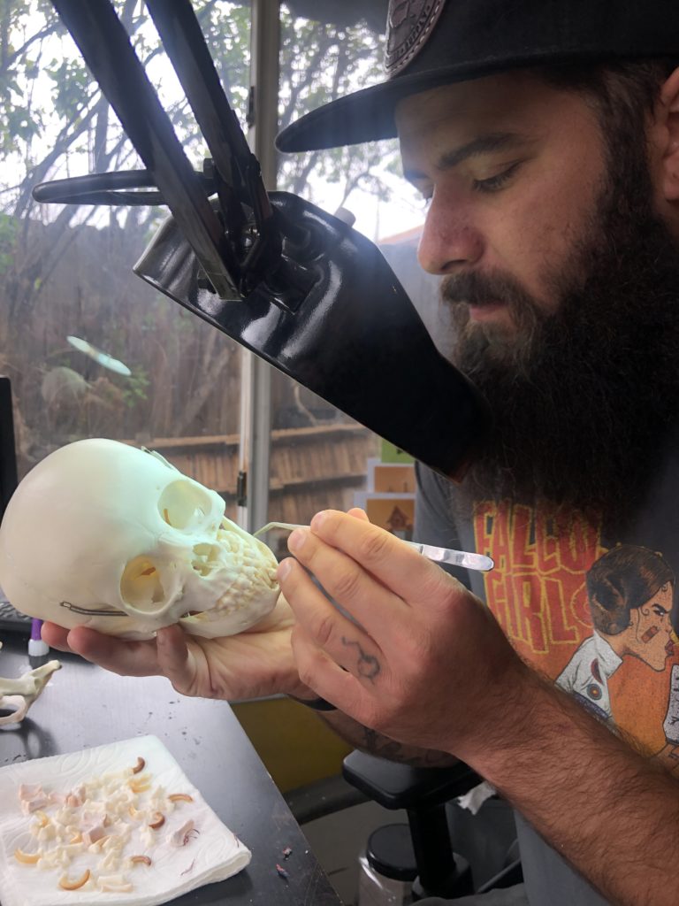 Custom Work on a child Skull